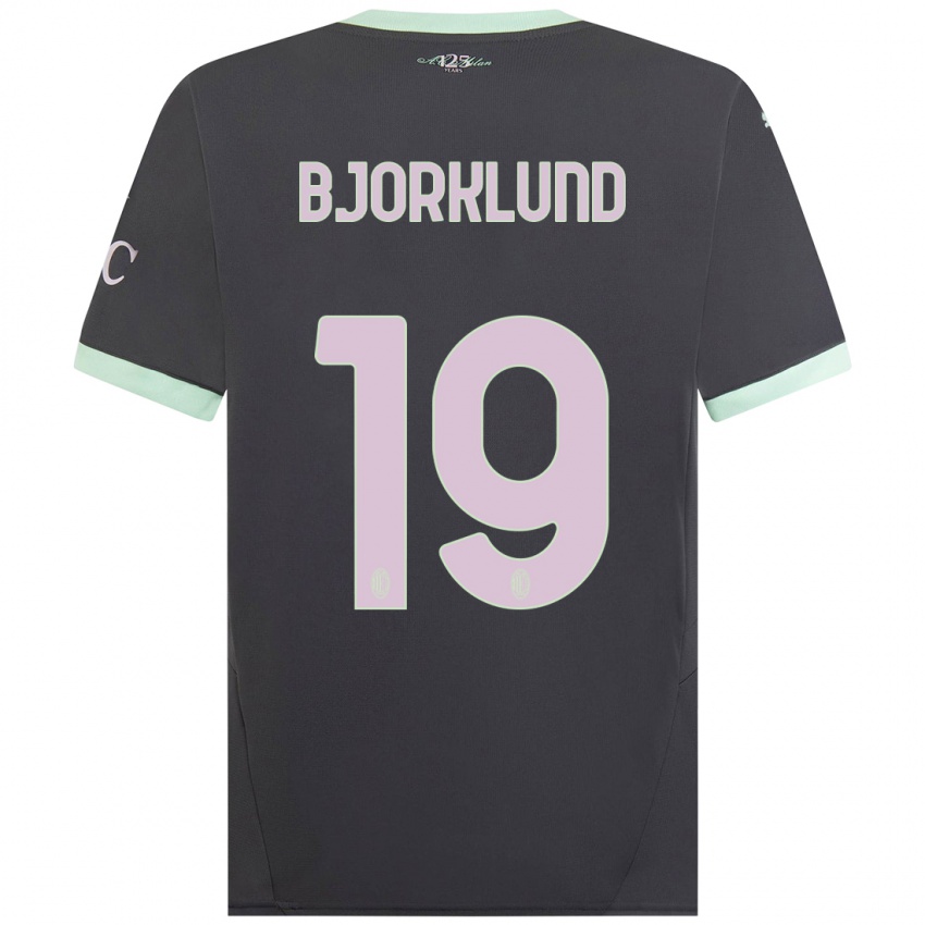 Niño Camiseta Lukas Bjorklund #19 Gris Equipación Tercera 2024/25 La Camisa