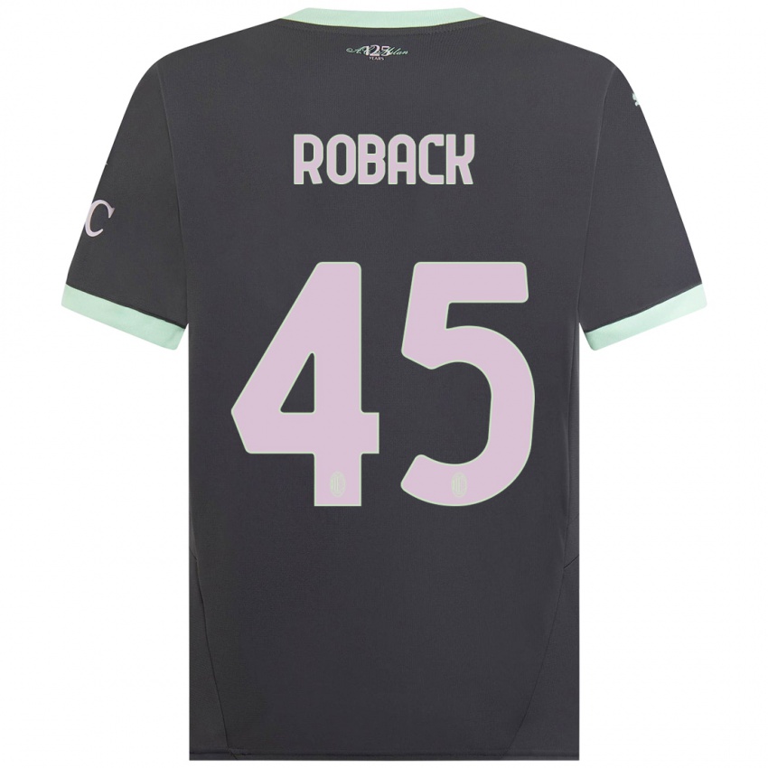 Niño Camiseta Emil Roback #45 Gris Equipación Tercera 2024/25 La Camisa