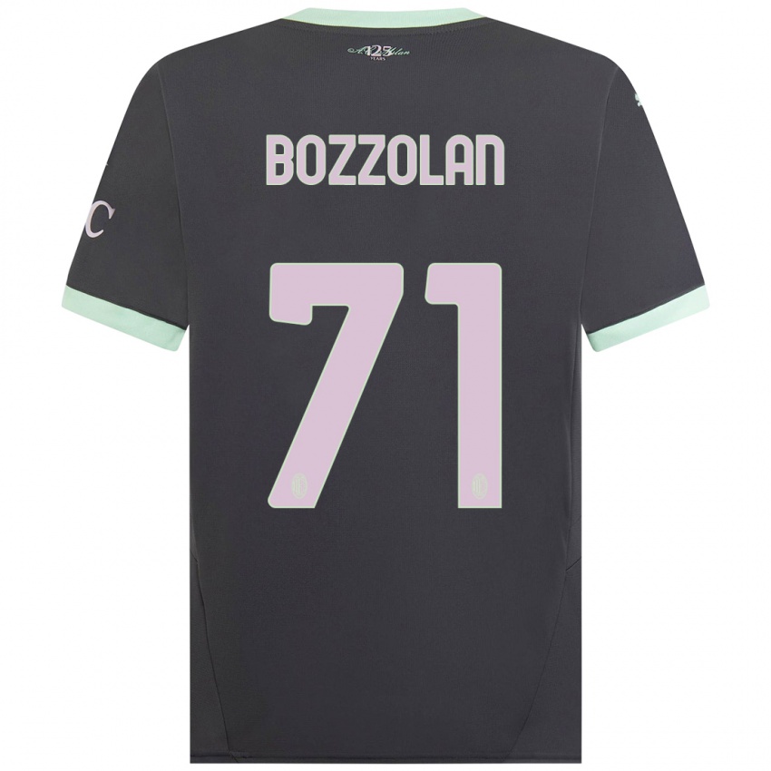 Niño Camiseta Andrea Bozzolan #71 Gris Equipación Tercera 2024/25 La Camisa