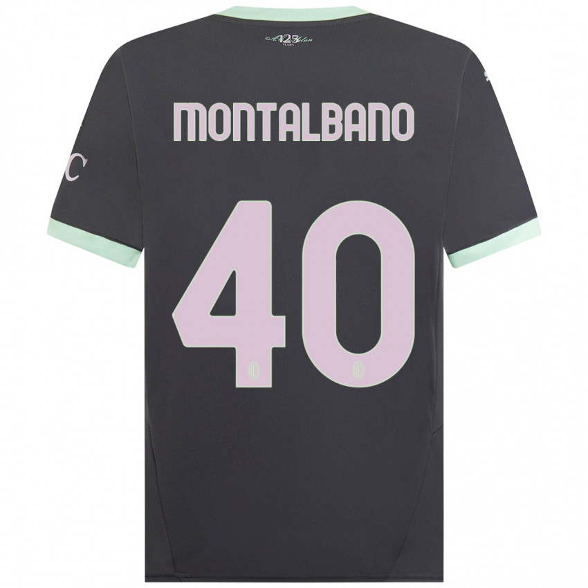 Niño Camiseta Nicolo Montalbano #40 Gris Equipación Tercera 2024/25 La Camisa