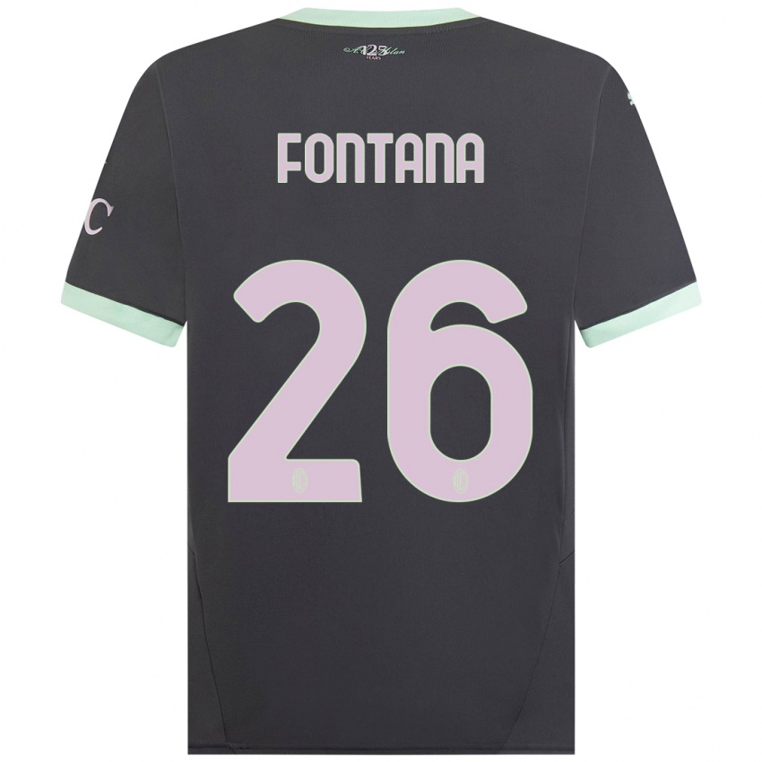 Niño Camiseta Francesco Fontana #26 Gris Equipación Tercera 2024/25 La Camisa