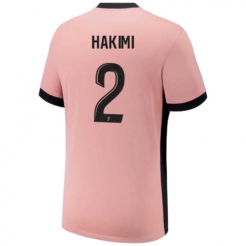 Niño Camiseta Achraf Hakimi #2 Rosa Óxido Equipación Tercera 2024/25 La Camisa