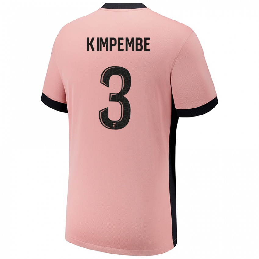 Niño Camiseta Presnel Kimpembe #3 Rosa Óxido Equipación Tercera 2024/25 La Camisa