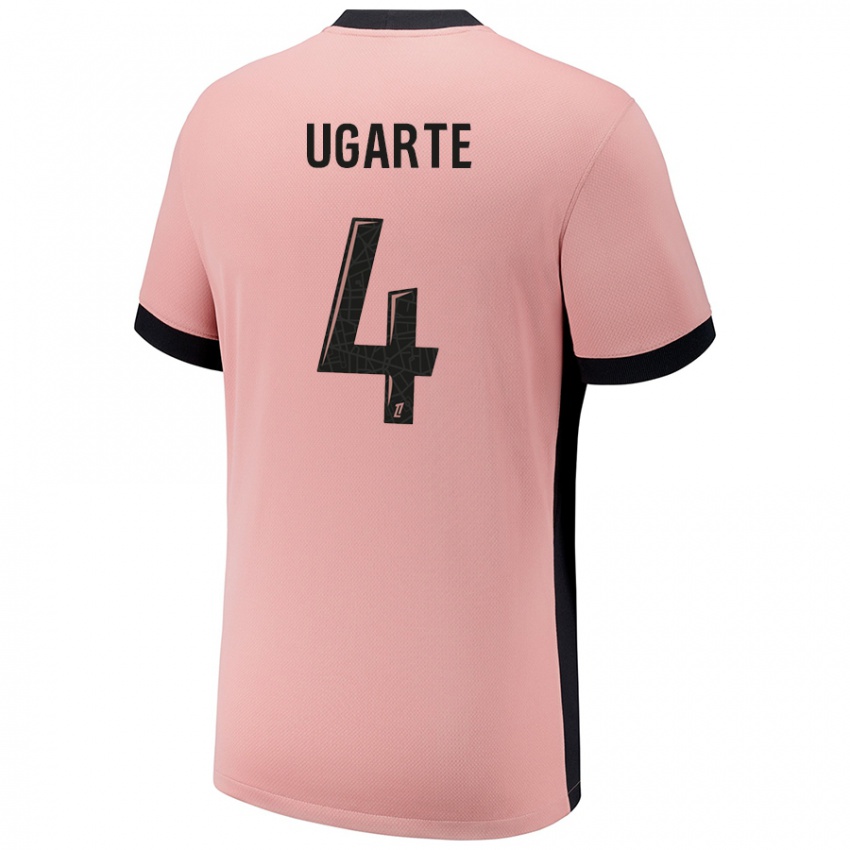 Niño Camiseta Manuel Ugarte #4 Rosa Óxido Equipación Tercera 2024/25 La Camisa