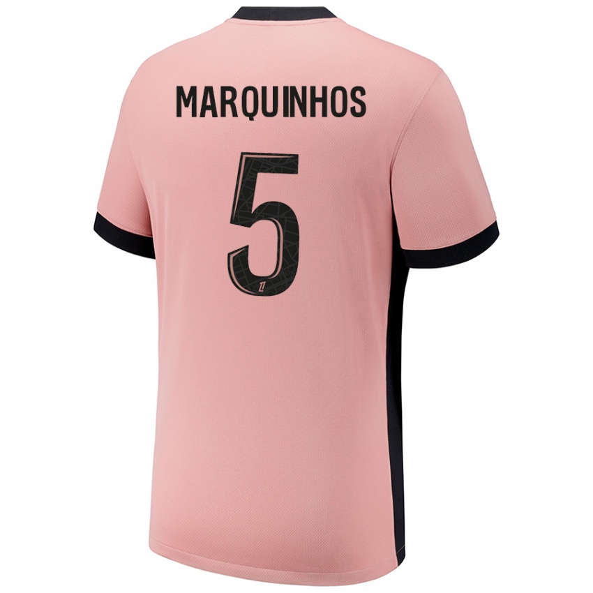 Niño Camiseta Marquinhos #5 Rosa Óxido Equipación Tercera 2024/25 La Camisa