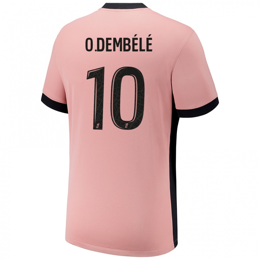 Niño Camiseta Ousmane Dembele #10 Rosa Óxido Equipación Tercera 2024/25 La Camisa