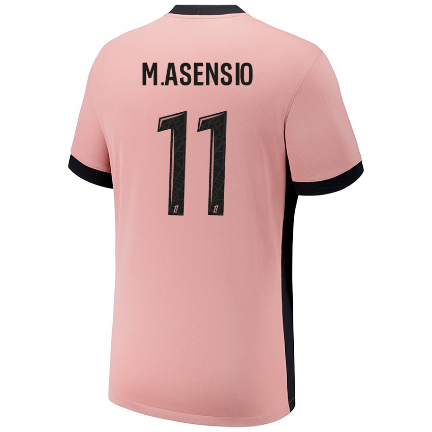 Niño Camiseta Marco Asensio #11 Rosa Óxido Equipación Tercera 2024/25 La Camisa