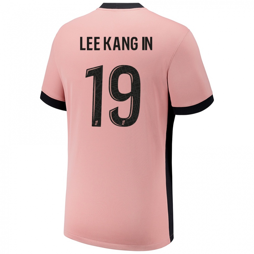 Niño Camiseta Kang-In Lee #19 Rosa Óxido Equipación Tercera 2024/25 La Camisa