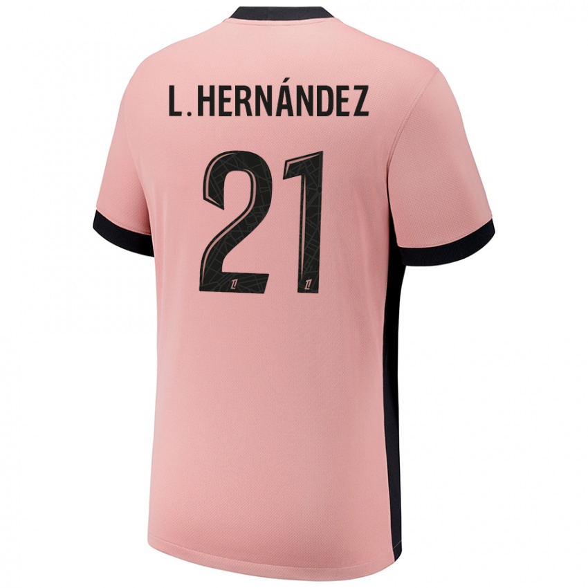 Niño Camiseta Lucas Hernandez #21 Rosa Óxido Equipación Tercera 2024/25 La Camisa