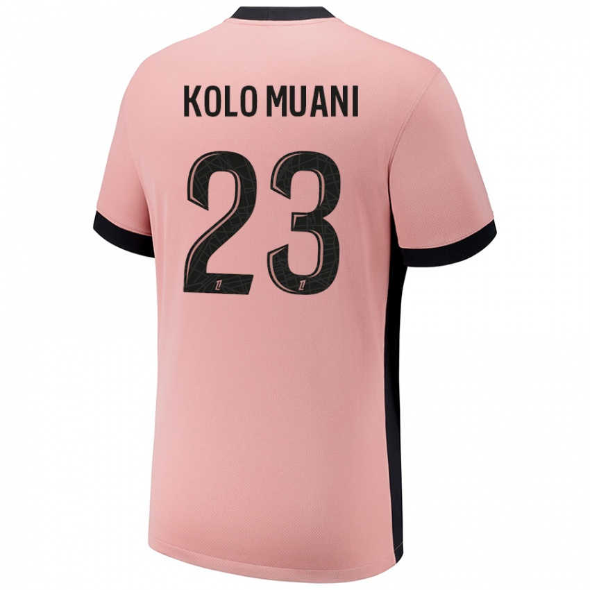 Niño Camiseta Randal Kolo Muani #23 Rosa Óxido Equipación Tercera 2024/25 La Camisa