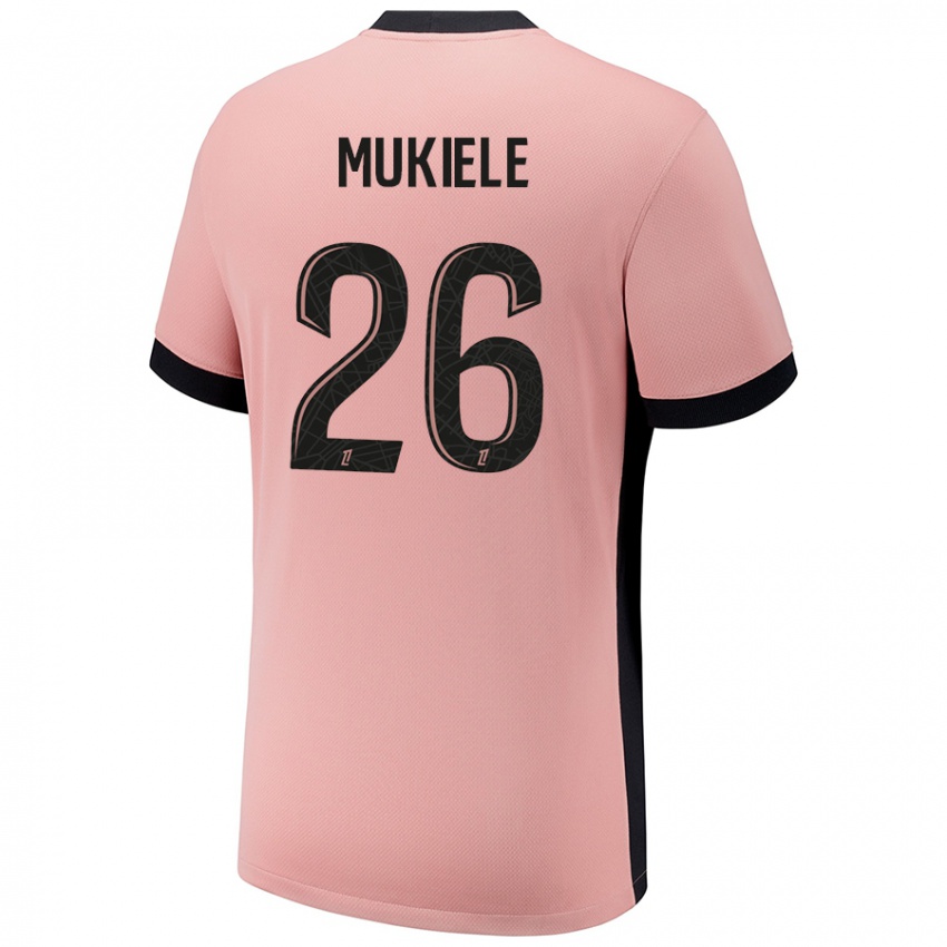 Niño Camiseta Nordi Mukiele #26 Rosa Óxido Equipación Tercera 2024/25 La Camisa