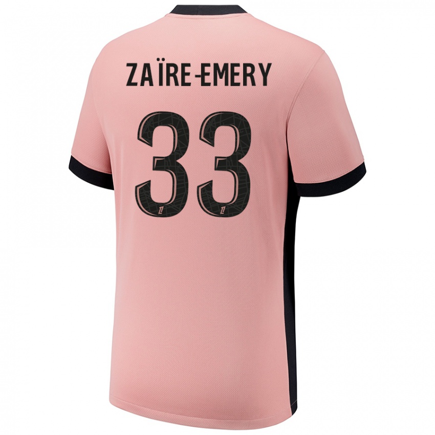 Niño Camiseta Warren Zaire Emery #33 Rosa Óxido Equipación Tercera 2024/25 La Camisa