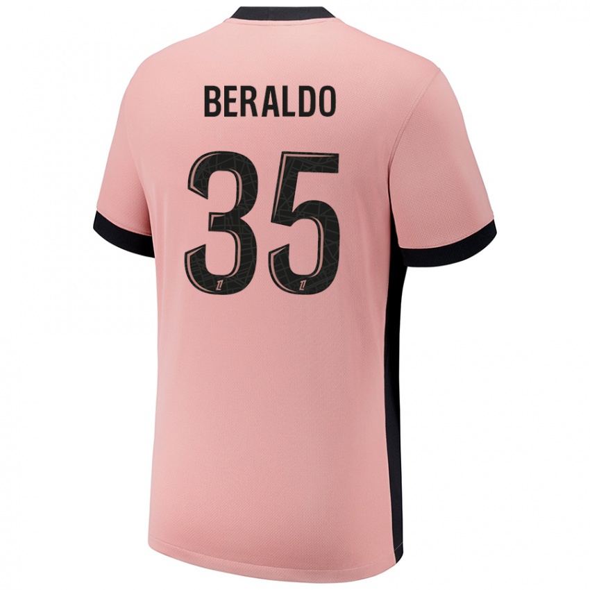 Niño Camiseta Lucas Beraldo #35 Rosa Óxido Equipación Tercera 2024/25 La Camisa