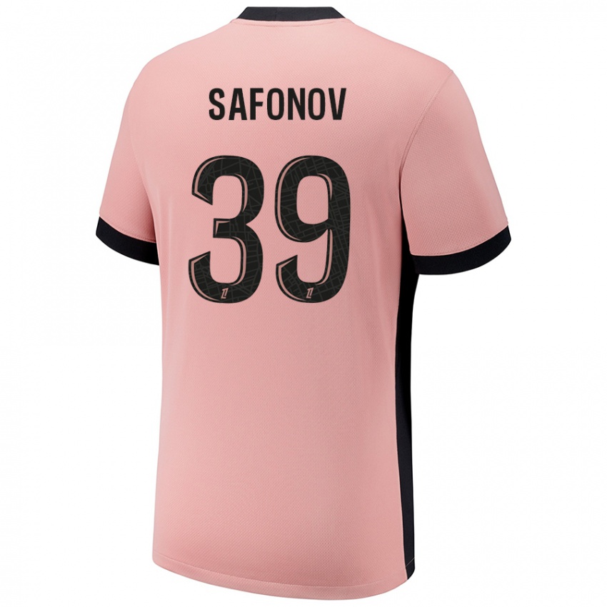 Niño Camiseta Matvey Safonov #39 Rosa Óxido Equipación Tercera 2024/25 La Camisa