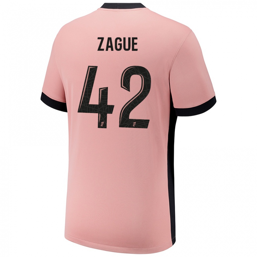 Niño Camiseta Yoram Zague #42 Rosa Óxido Equipación Tercera 2024/25 La Camisa