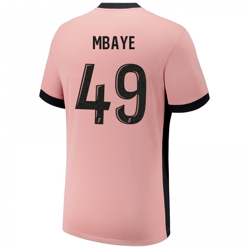 Niño Camiseta Ibrahim Mbaye #49 Rosa Óxido Equipación Tercera 2024/25 La Camisa