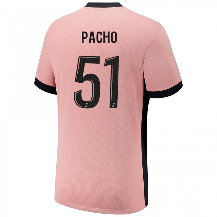 Niño Camiseta Willian Pacho #51 Rosa Óxido Equipación Tercera 2024/25 La Camisa