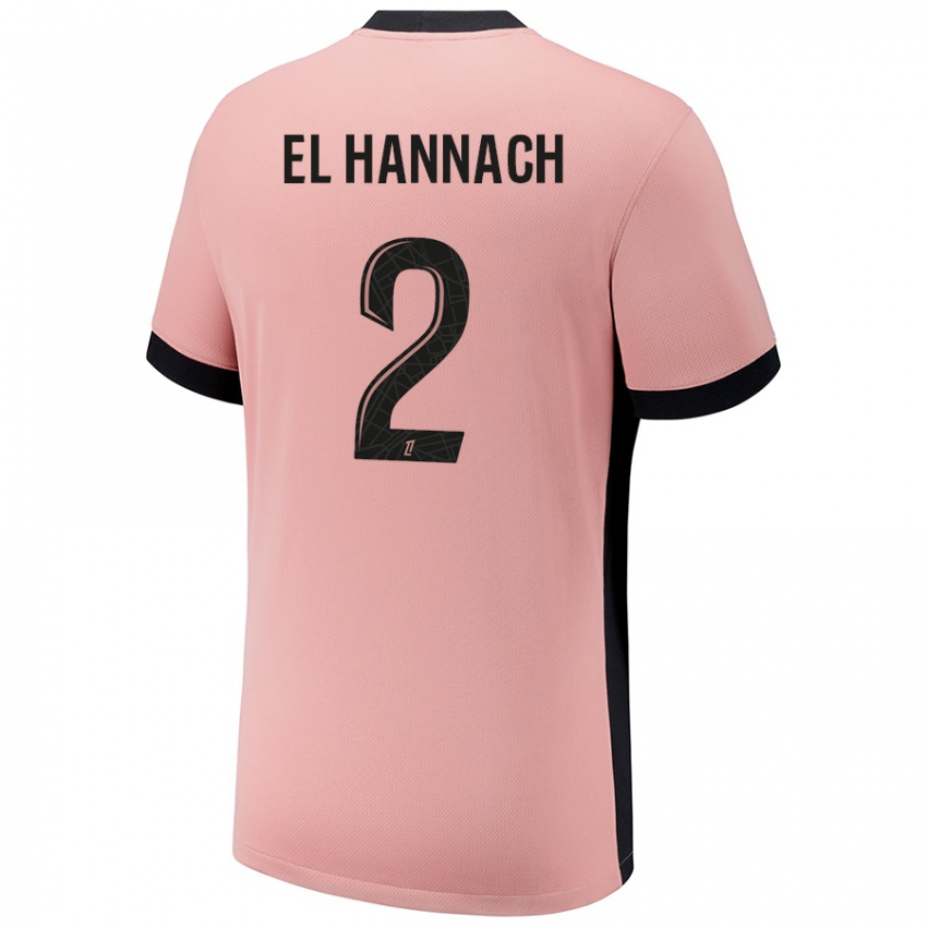 Niño Camiseta Naoufel El Hannach #2 Rosa Óxido Equipación Tercera 2024/25 La Camisa