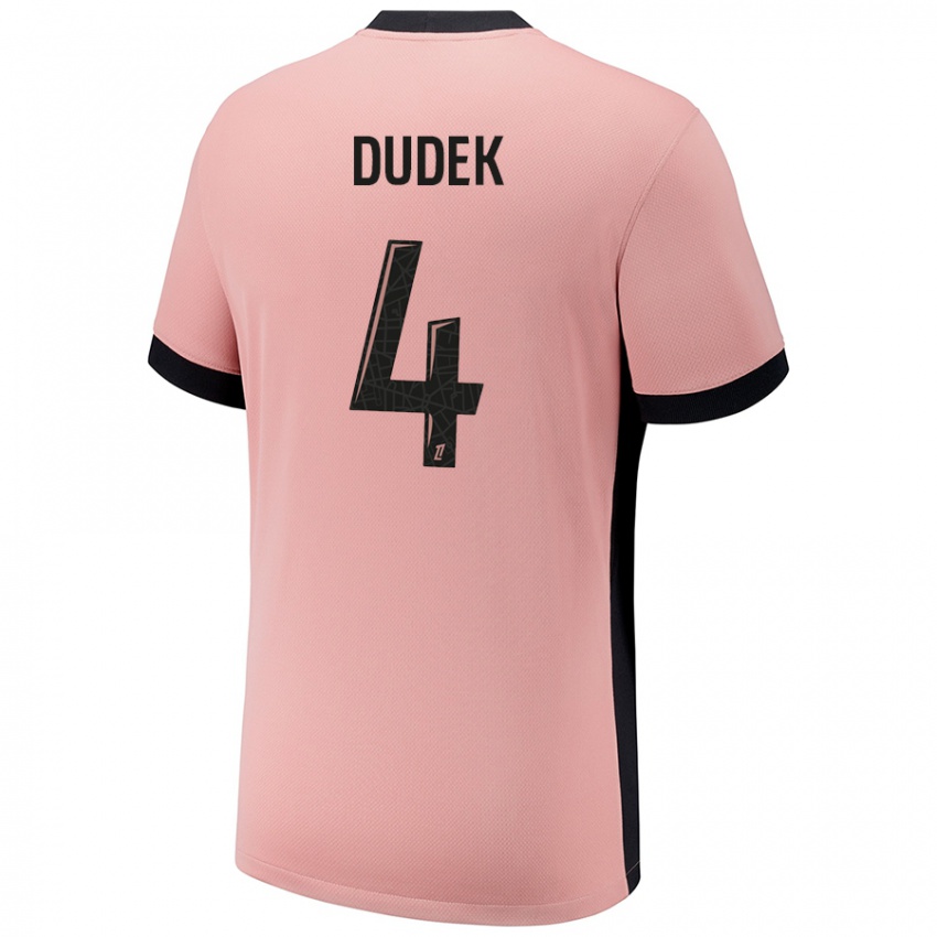 Niño Camiseta Paulina Dudek #4 Rosa Óxido Equipación Tercera 2024/25 La Camisa