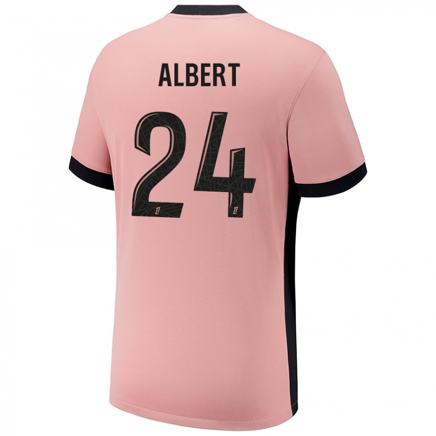 Niño Camiseta Korbin Albert #24 Rosa Óxido Equipación Tercera 2024/25 La Camisa