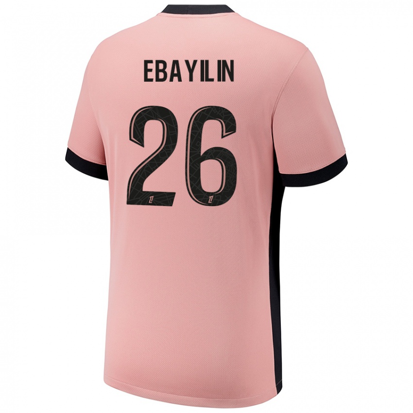 Niño Camiseta Anaïs Ebayilin #26 Rosa Óxido Equipación Tercera 2024/25 La Camisa