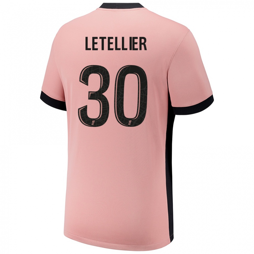 Niño Camiseta Alexandre Letellier #30 Rosa Óxido Equipación Tercera 2024/25 La Camisa