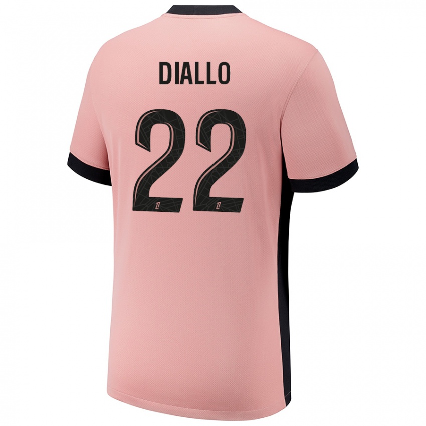 Niño Camiseta Abdou Diallo #22 Rosa Óxido Equipación Tercera 2024/25 La Camisa