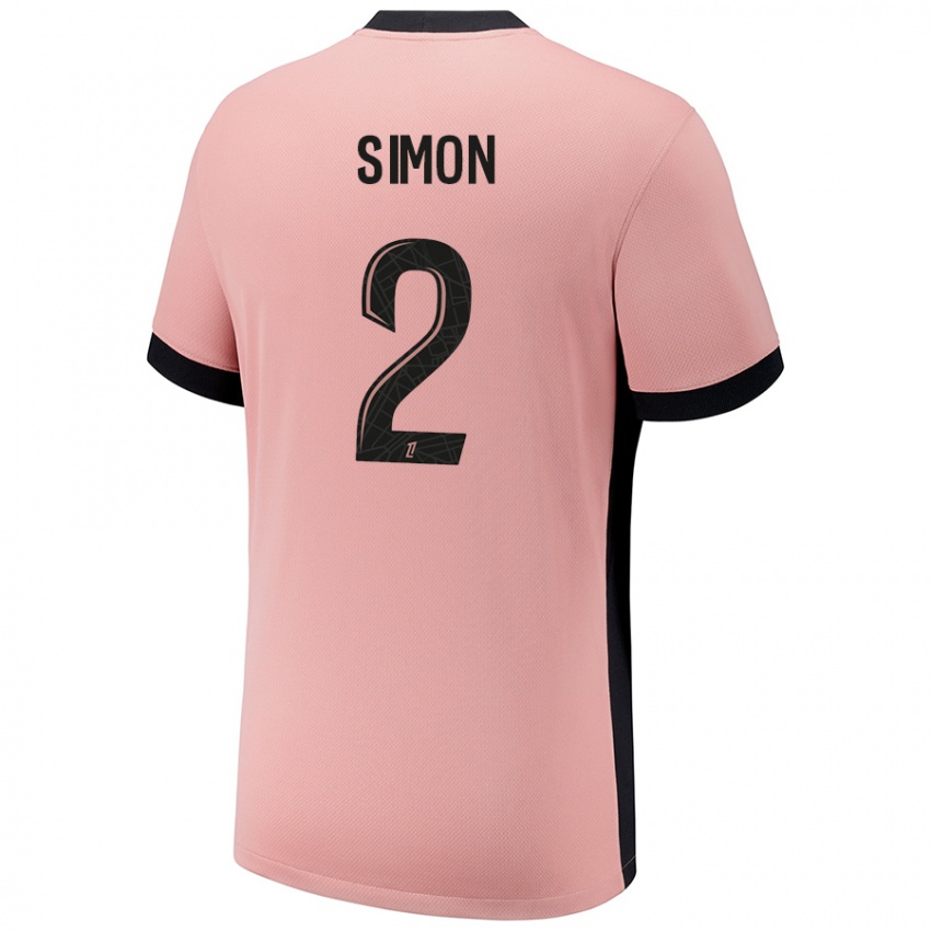 Niño Camiseta Benedicte Simon #2 Rosa Óxido Equipación Tercera 2024/25 La Camisa