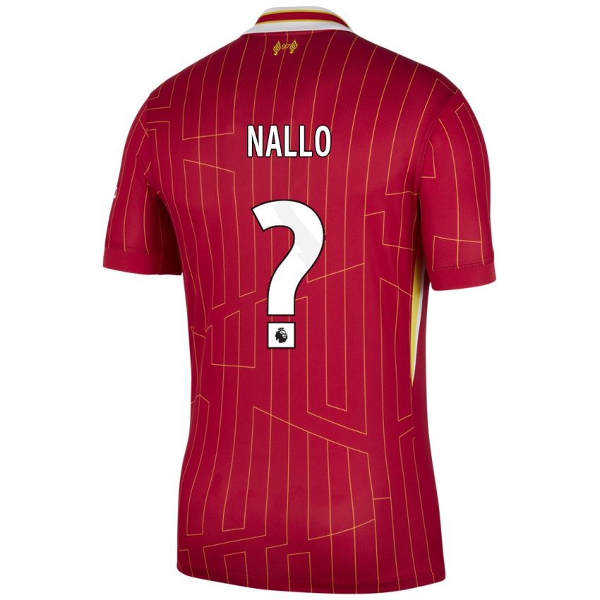 Hombre Camiseta Amara Nallo #0 Rojo Amarillo Blanco 1ª Equipación 2024/25 La Camisa