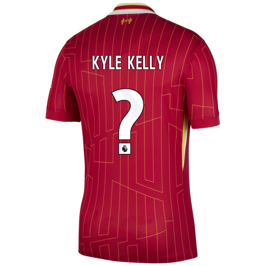 Hombre Camiseta Kyle Kelly #0 Rojo Amarillo Blanco 1ª Equipación 2024/25 La Camisa