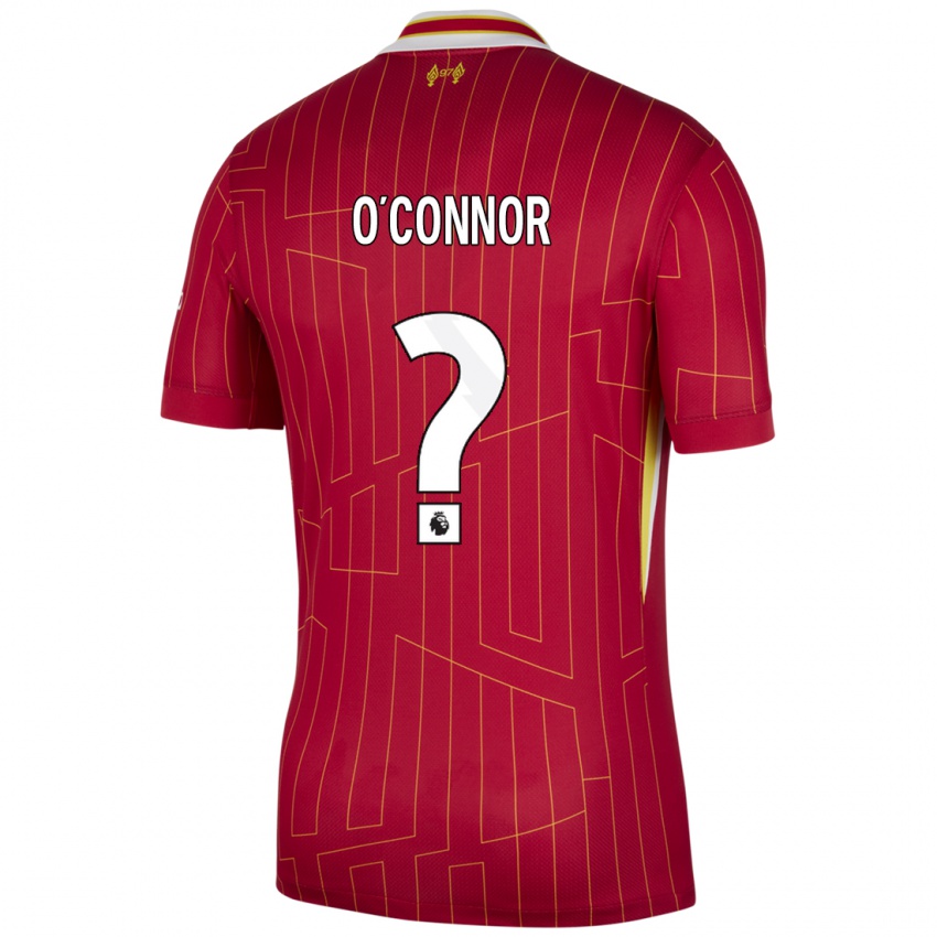 Hombre Camiseta Ollie O'connor #0 Rojo Amarillo Blanco 1ª Equipación 2024/25 La Camisa