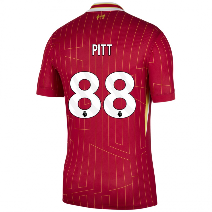 Hombre Camiseta Lucas Pitt #88 Rojo Amarillo Blanco 1ª Equipación 2024/25 La Camisa