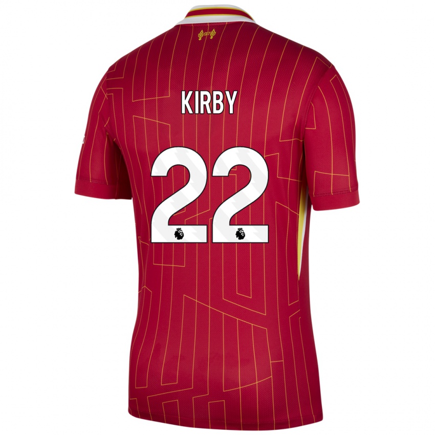 Hombre Camiseta Faye Kirby #22 Rojo Amarillo Blanco 1ª Equipación 2024/25 La Camisa