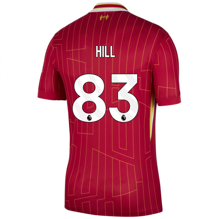 Hombre Camiseta Thomas Hill #83 Rojo Amarillo Blanco 1ª Equipación 2024/25 La Camisa