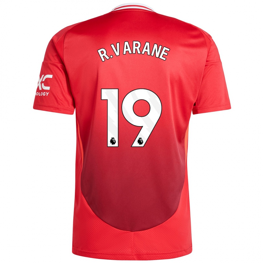 Hombre Camiseta Raphael Varane #19 Rojo Brillante 1ª Equipación 2024/25 La Camisa