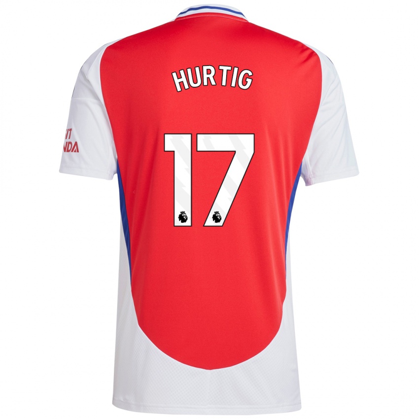 Hombre Camiseta Lina Hurtig #17 Rojo Blanco 1ª Equipación 2024/25 La Camisa