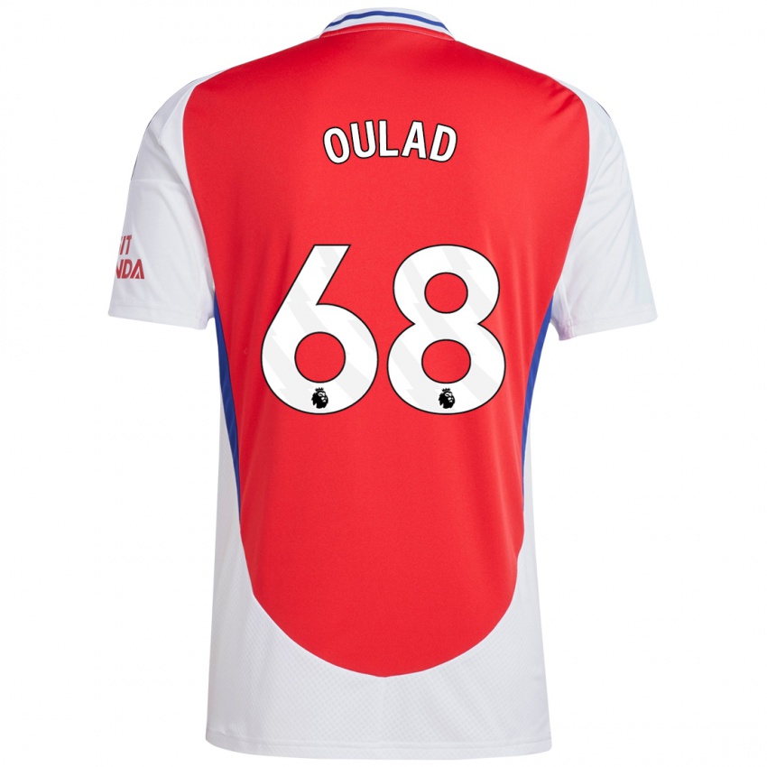 Hombre Camiseta Salah-Eddine Oulad M'hand #68 Rojo Blanco 1ª Equipación 2024/25 La Camisa