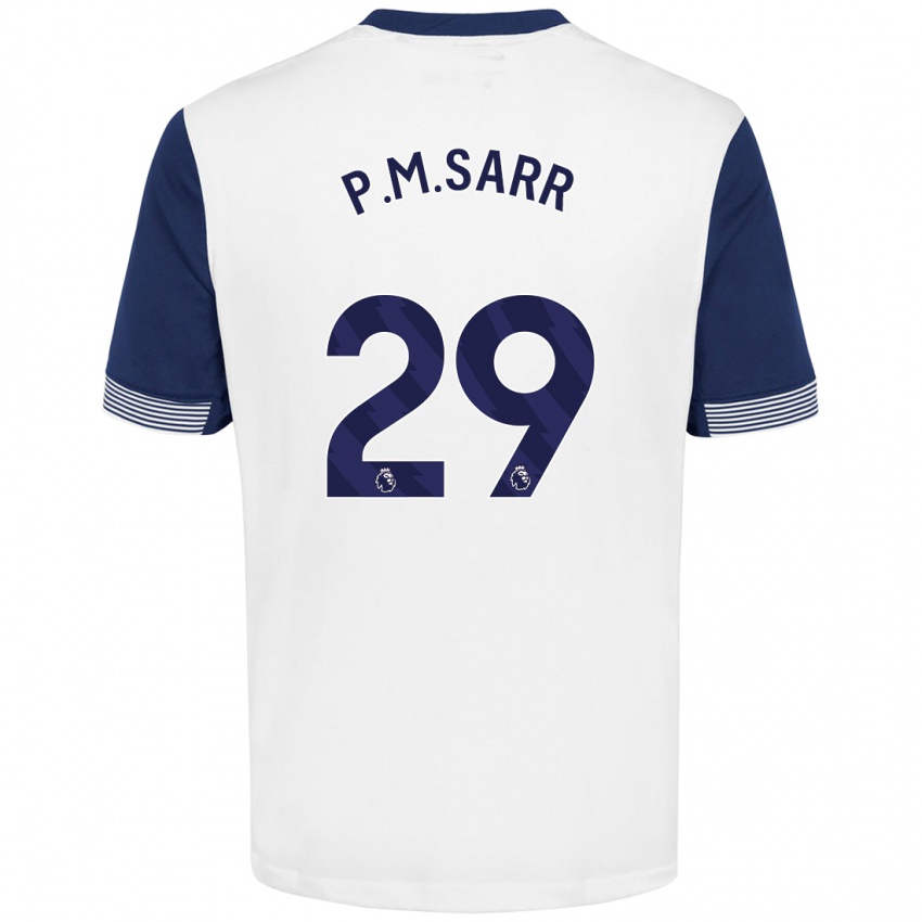 Hombre Camiseta Pape Matar Sarr #29 Blanco Azul 1ª Equipación 2024/25 La Camisa