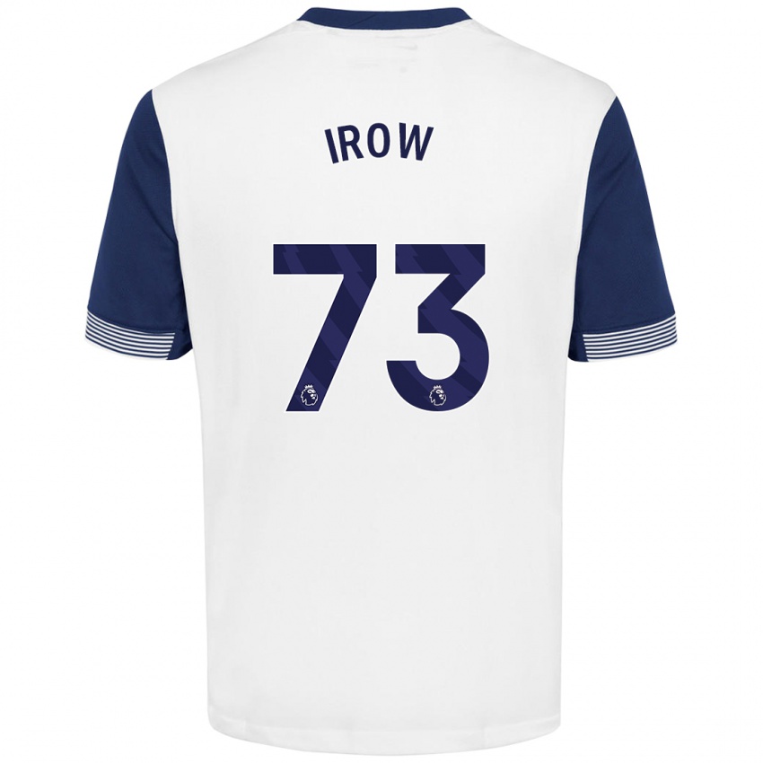 Hombre Camiseta Oliver Irow #73 Blanco Azul 1ª Equipación 2024/25 La Camisa