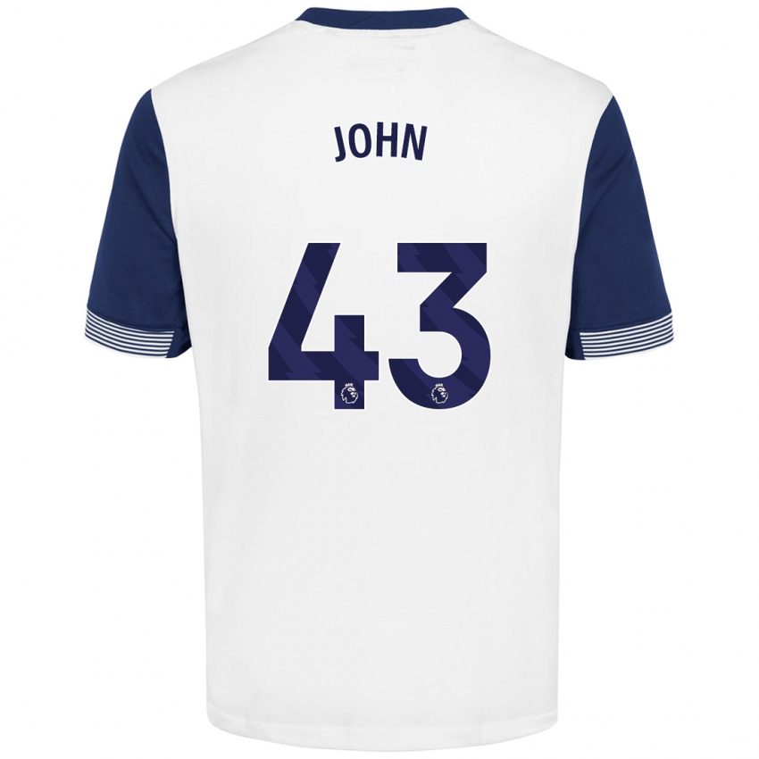 Hombre Camiseta Nile John #43 Blanco Azul 1ª Equipación 2024/25 La Camisa