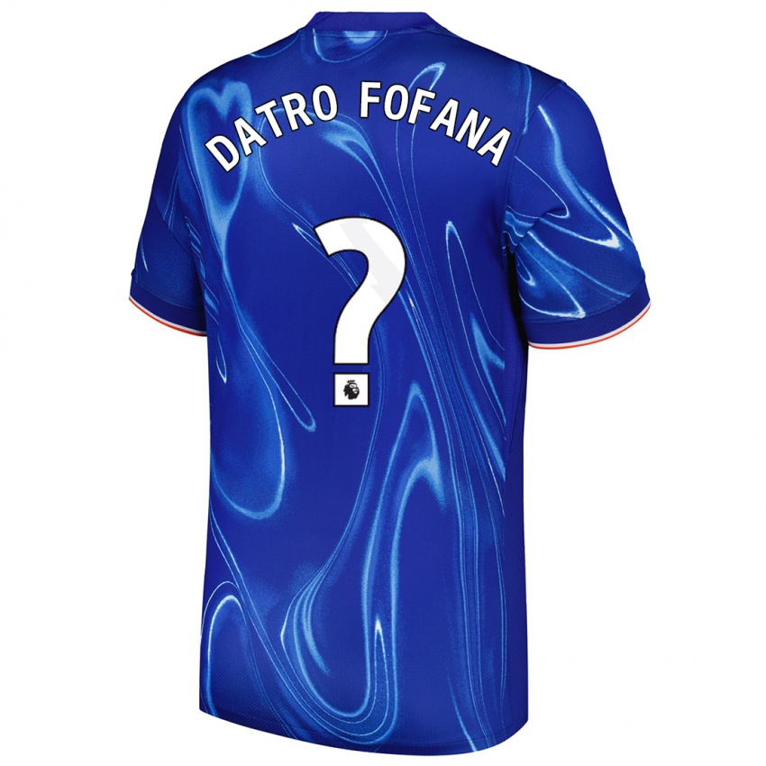 Hombre Camiseta David Datro Fofana #0 Azul Blanco 1ª Equipación 2024/25 La Camisa