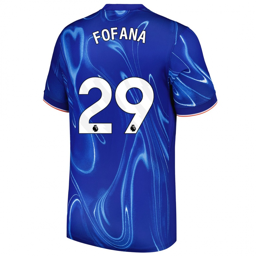 Hombre Camiseta Wesley Fofana #29 Azul Blanco 1ª Equipación 2024/25 La Camisa