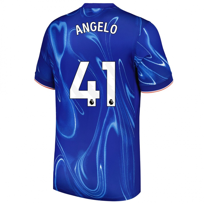 Hombre Camiseta Ângelo #41 Azul Blanco 1ª Equipación 2024/25 La Camisa