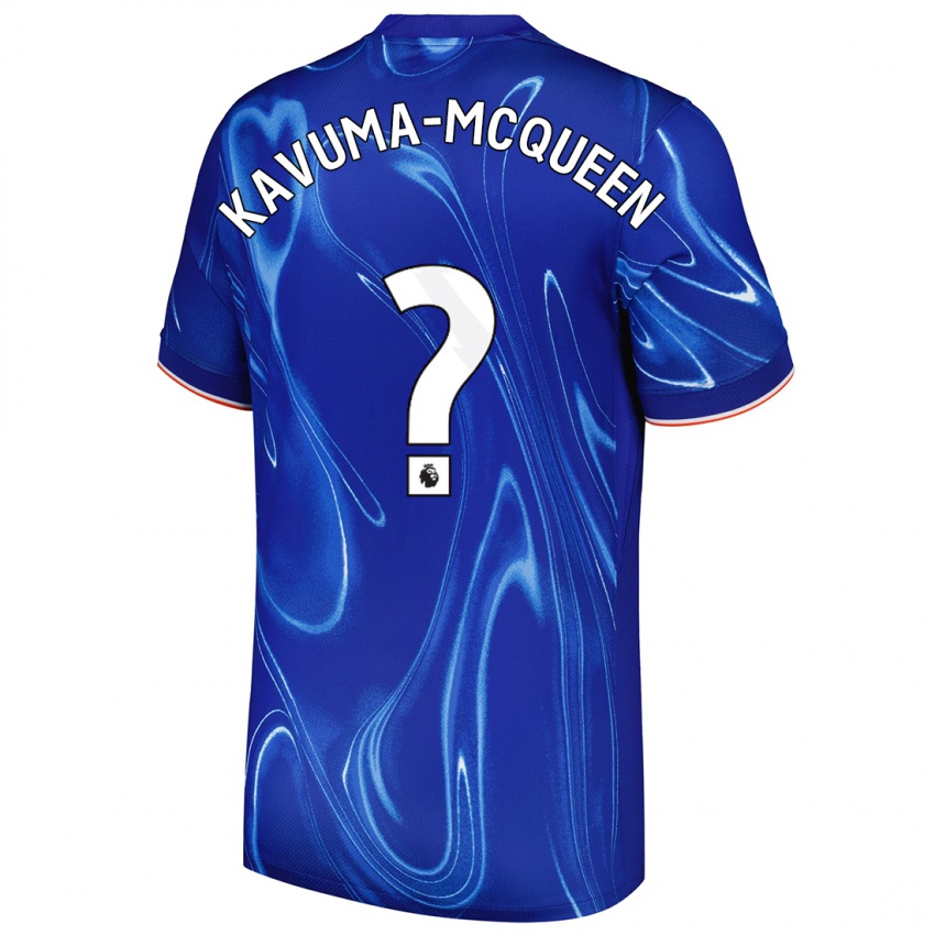 Hombre Camiseta Ryan Kavuma-Mcqueen #0 Azul Blanco 1ª Equipación 2024/25 La Camisa