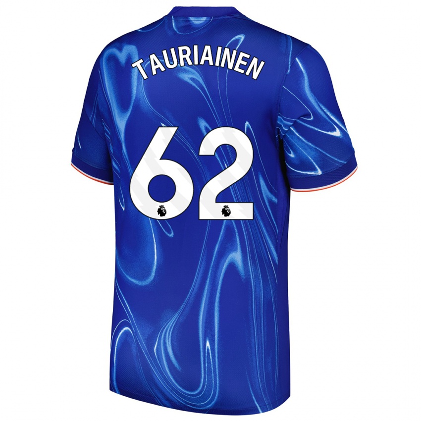 Hombre Camiseta Jimi Tauriainen #62 Azul Blanco 1ª Equipación 2024/25 La Camisa