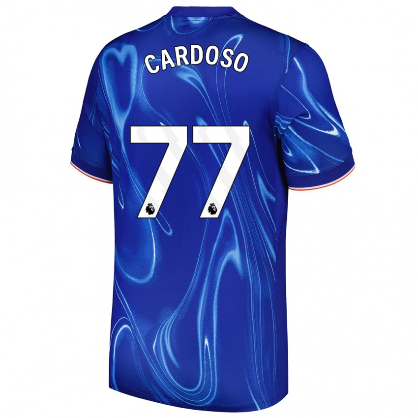 Hombre Camiseta Leo Cardoso #77 Azul Blanco 1ª Equipación 2024/25 La Camisa