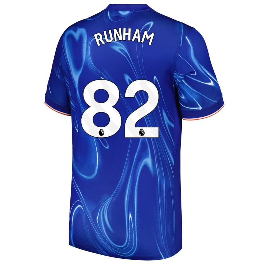 Hombre Camiseta Frankie Runham #82 Azul Blanco 1ª Equipación 2024/25 La Camisa