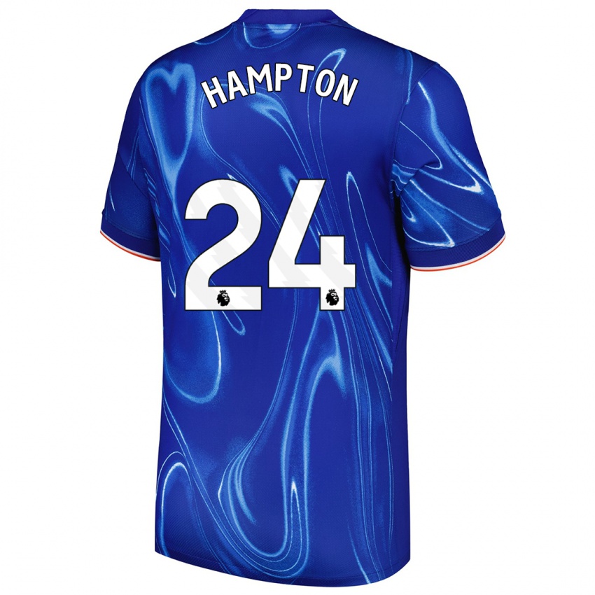 Hombre Camiseta Hannah Hampton #24 Azul Blanco 1ª Equipación 2024/25 La Camisa