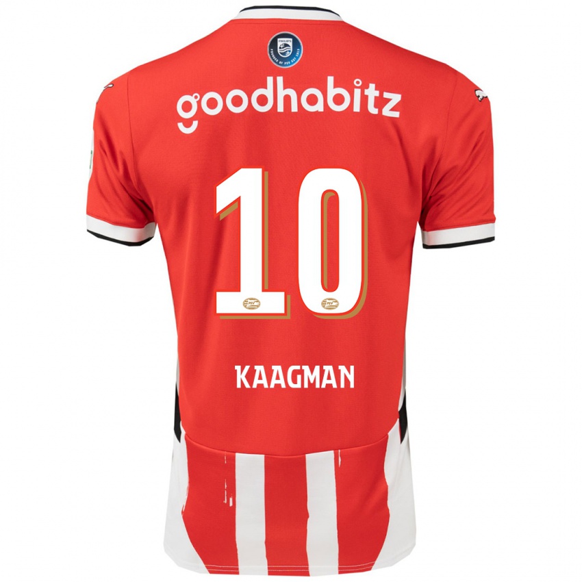 Hombre Camiseta Inessa Kaagman #10 Rojo Blanco 1ª Equipación 2024/25 La Camisa