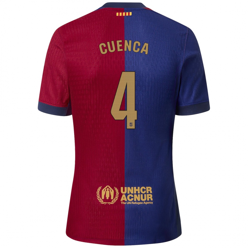 Hombre Camiseta Andrés Cuenca #4 Azul Rojo 1ª Equipación 2024/25 La Camisa